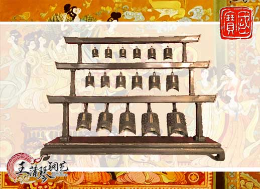 山東客戶定制17件古編鐘，迎賓編鐘古樂